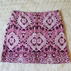 Ann Taylor Loft Purple/Pink/Black Pattern Skirt